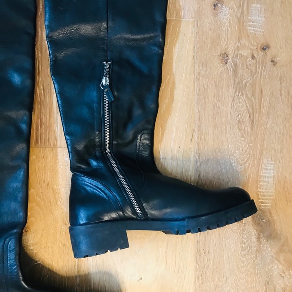 ZARA over the knee Leather Boots - Picture 6 of 6
